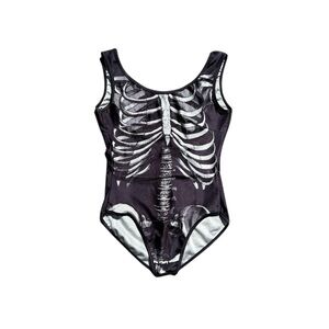 Skeleton Black and White Bodysuit S